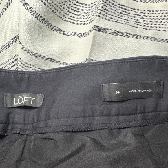 LOFT High Waist Black and White Striped Shorts - Picture 4 of 5